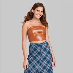 Women’s faux leather tube top - Wild Fable